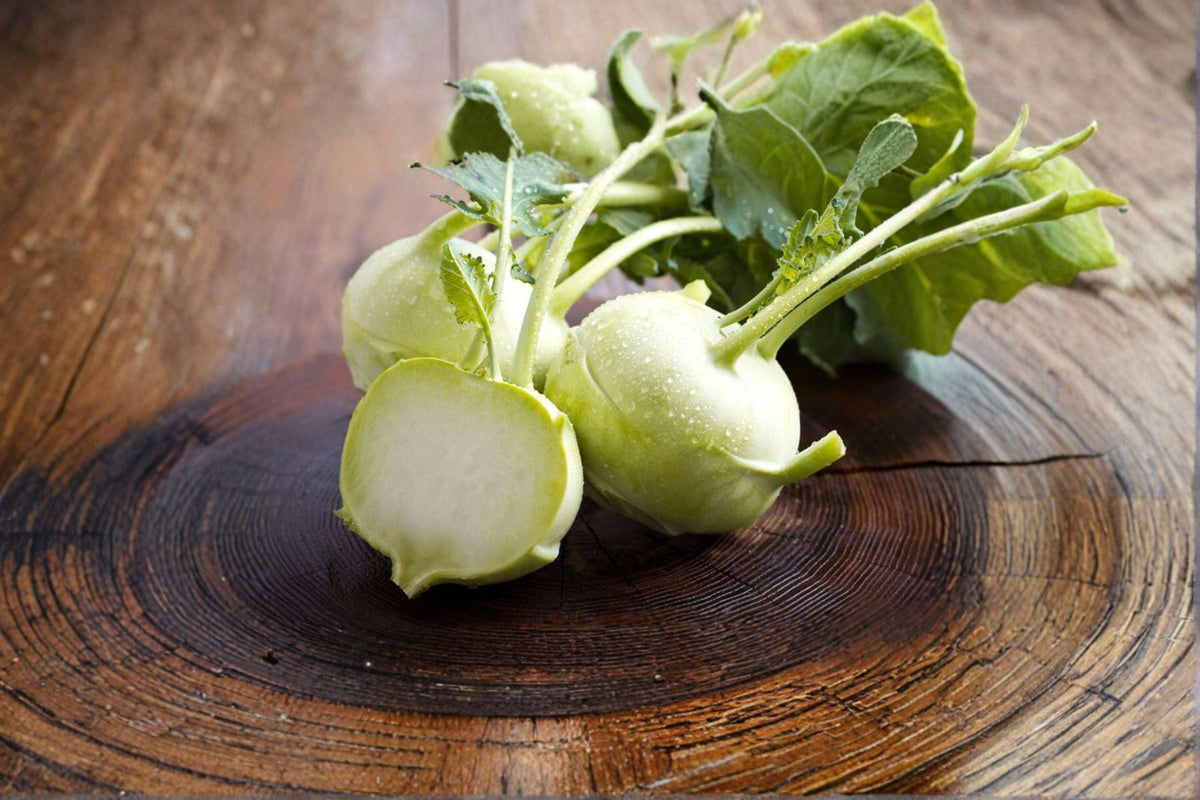Kohlrabi Seeds | White Vienna Heirloom Brassica oleracea var. gongylodes | Fast-Growing Cool-Season Vegetable