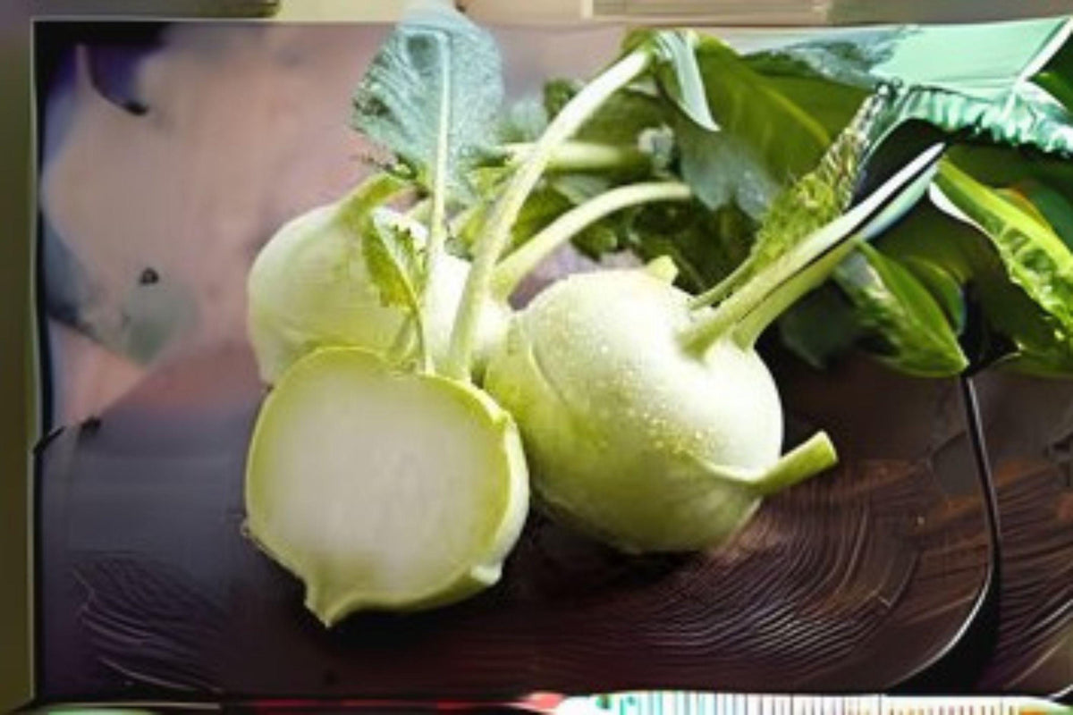 150 White Vienna Kohlrabi Seeds – Heirloom Brassica oleracea, Compact White Flesh, Garden, Raised Bed & Container Planting