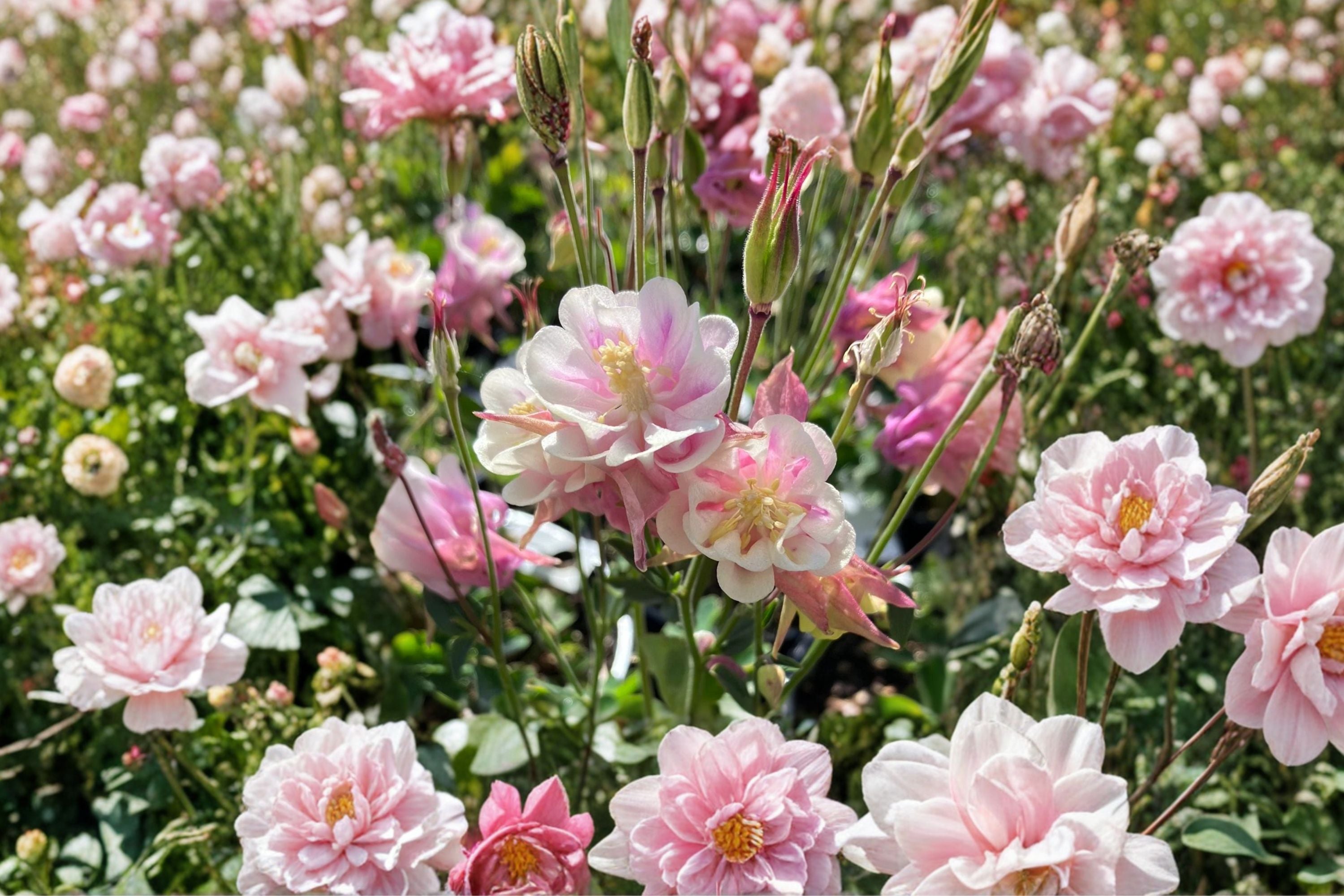 Aquilegia ‘Winky Double Rose-White’ – Double Columbine Perennial in 4” Pot