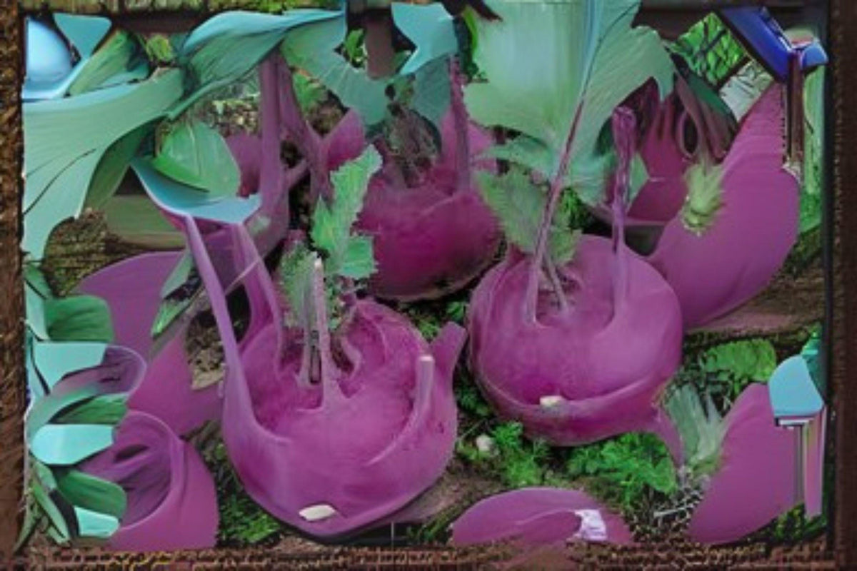Purple Vienna Kohlrabi Seeds - 150 Heirloom Seeds for Garden, Raised Bed & Container Growing - Brassica oleracea