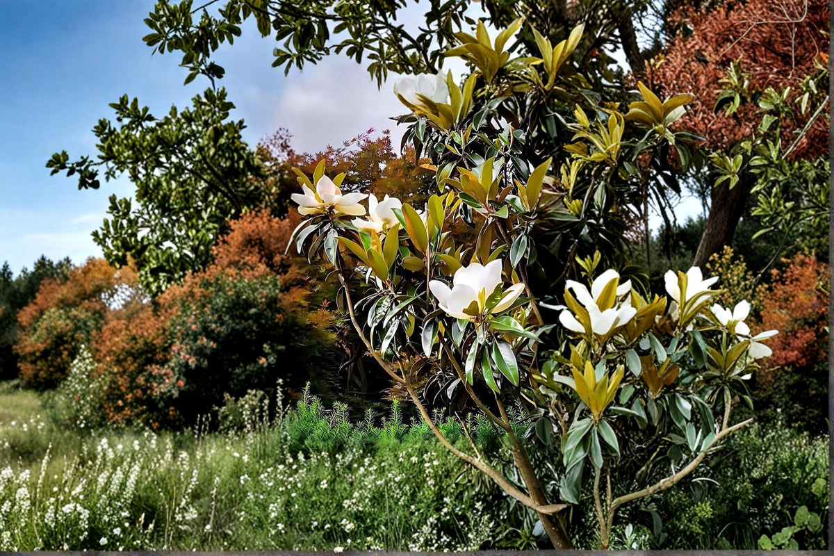 Southern Magnolia Live Plant - Evergreen Tree with Fragrant White Flowers - Magnolia grandiflora, 18 Inches Tall