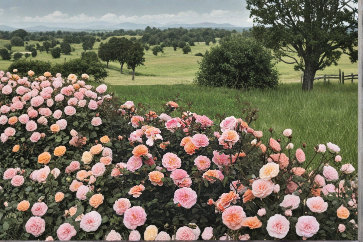 Apricot Drift Groundcover Rose 3 Gal Live Plant, Low Spreading Flowering Shrub, Rosa spp., Full Sun, Garden Landscape