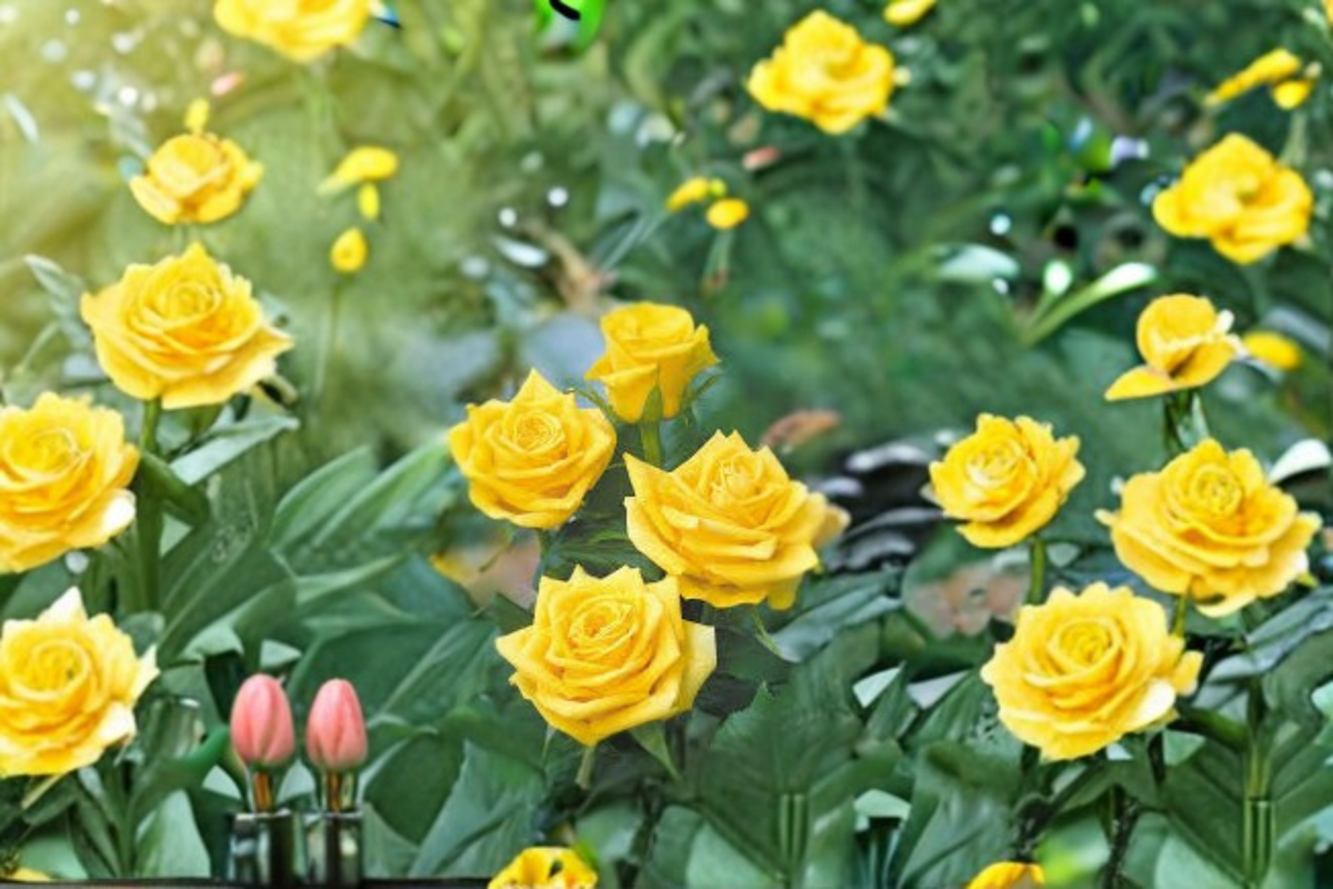 Golden Showers Climbing Rose 2 Gal Live Plant – Yellow Flowering Shrub for Trellis, Arbor & Garden Landscape Rosa spp.