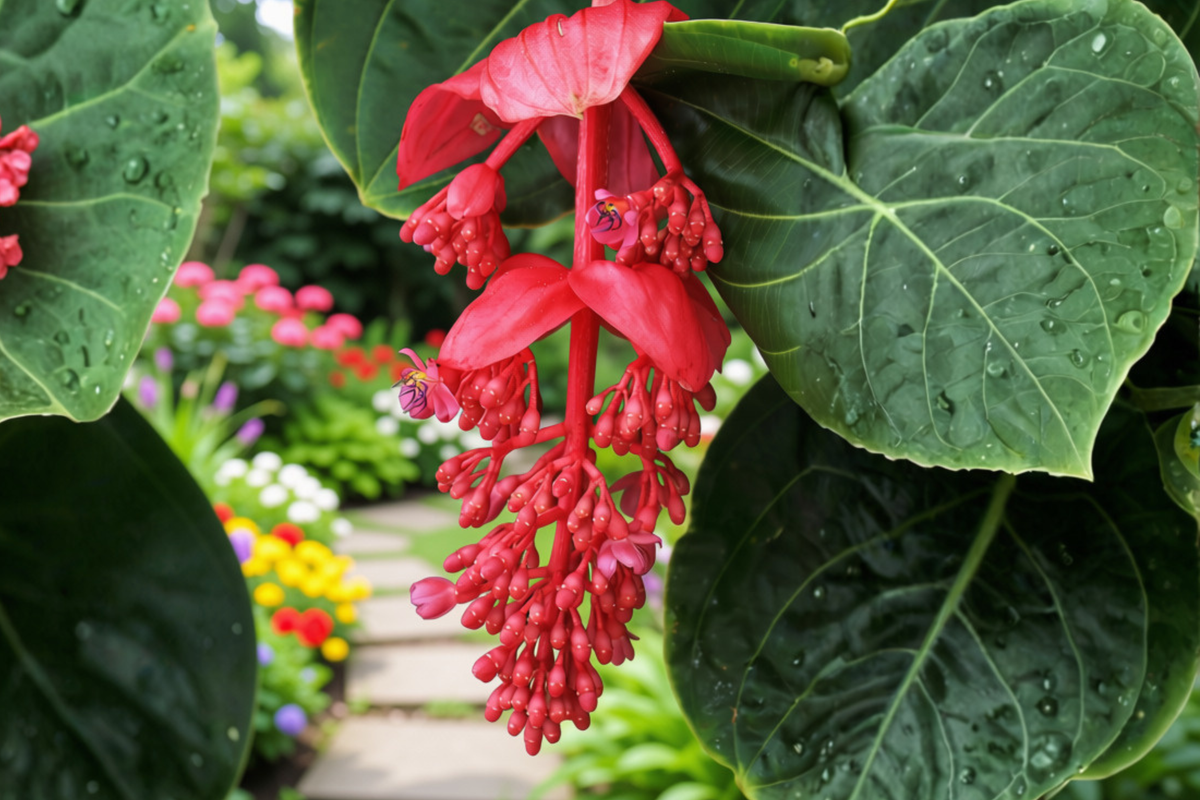 Live Medinilla Magnifica Starter Plant in Pot – Tropical Ornamental Foliage with Cascading Flowers