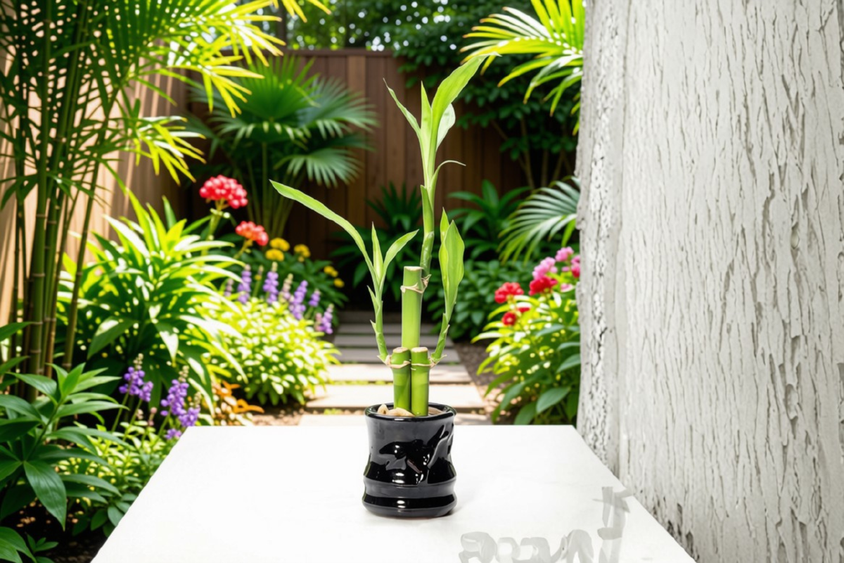 Lucky Bamboo Live Plants 4 Inch Indoor Feng Shui Dracaena sanderiana Set of 4