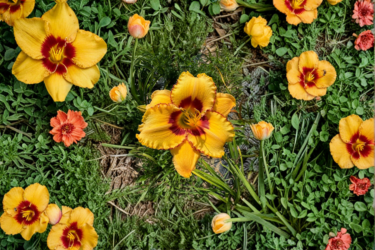 Daylily ‘Two Part Harmony’ Bare Root Plants – Pink Yellow Perennial for Summer Garden Flowers Hemerocallis