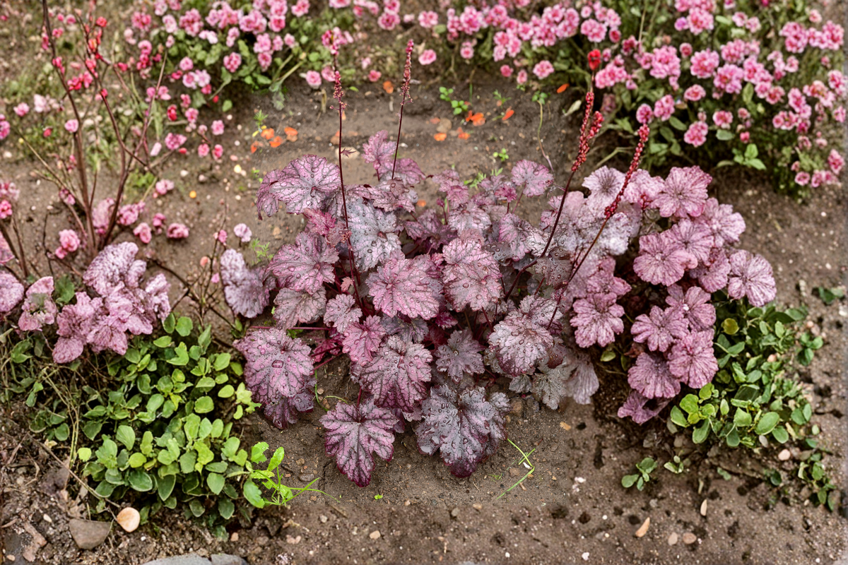 Heuchera Carnival Black Olive Live Plants – 3 Rooted Starters in 1 Qt Pots, Dark Foliage Perennial for Borders & Containers