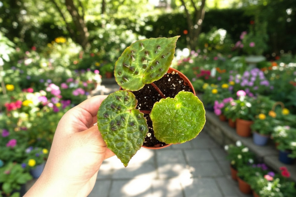 Begonia Ferox Live Plant 4-Inch Pot Rare Spiked Houseplant Tropical Foliage Indoor Collector Gift