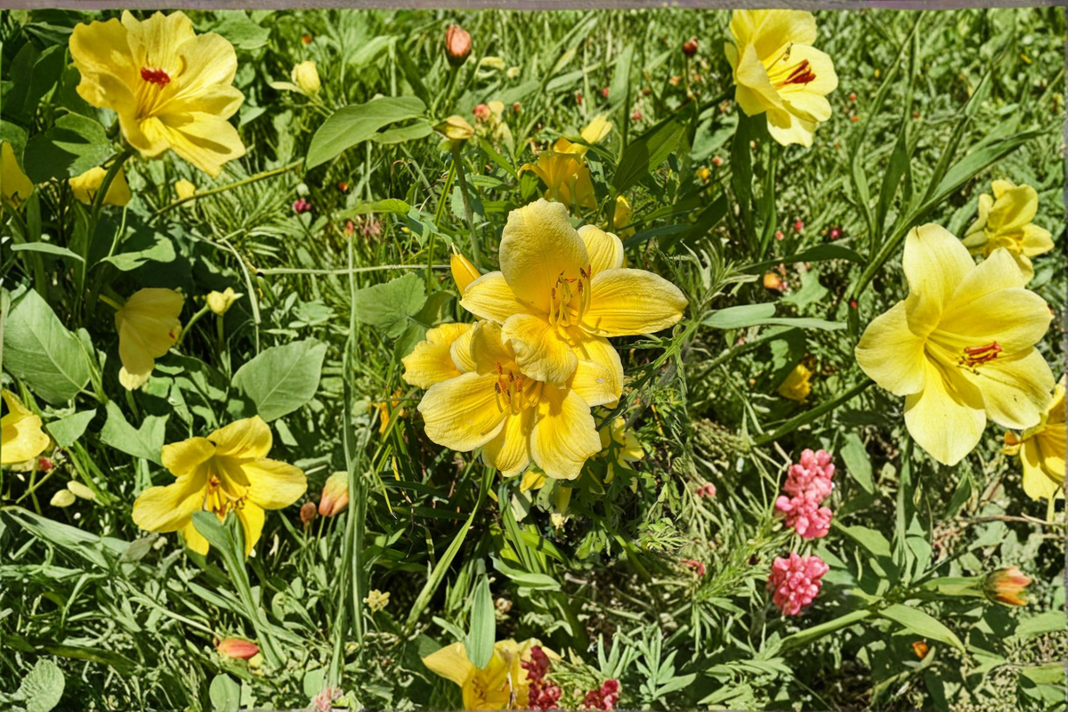 Daylily ‘Raindrop’ Bare Root Plants – Pink Purple Perennial Flowering Hemerocallis for Summer Garden Borders