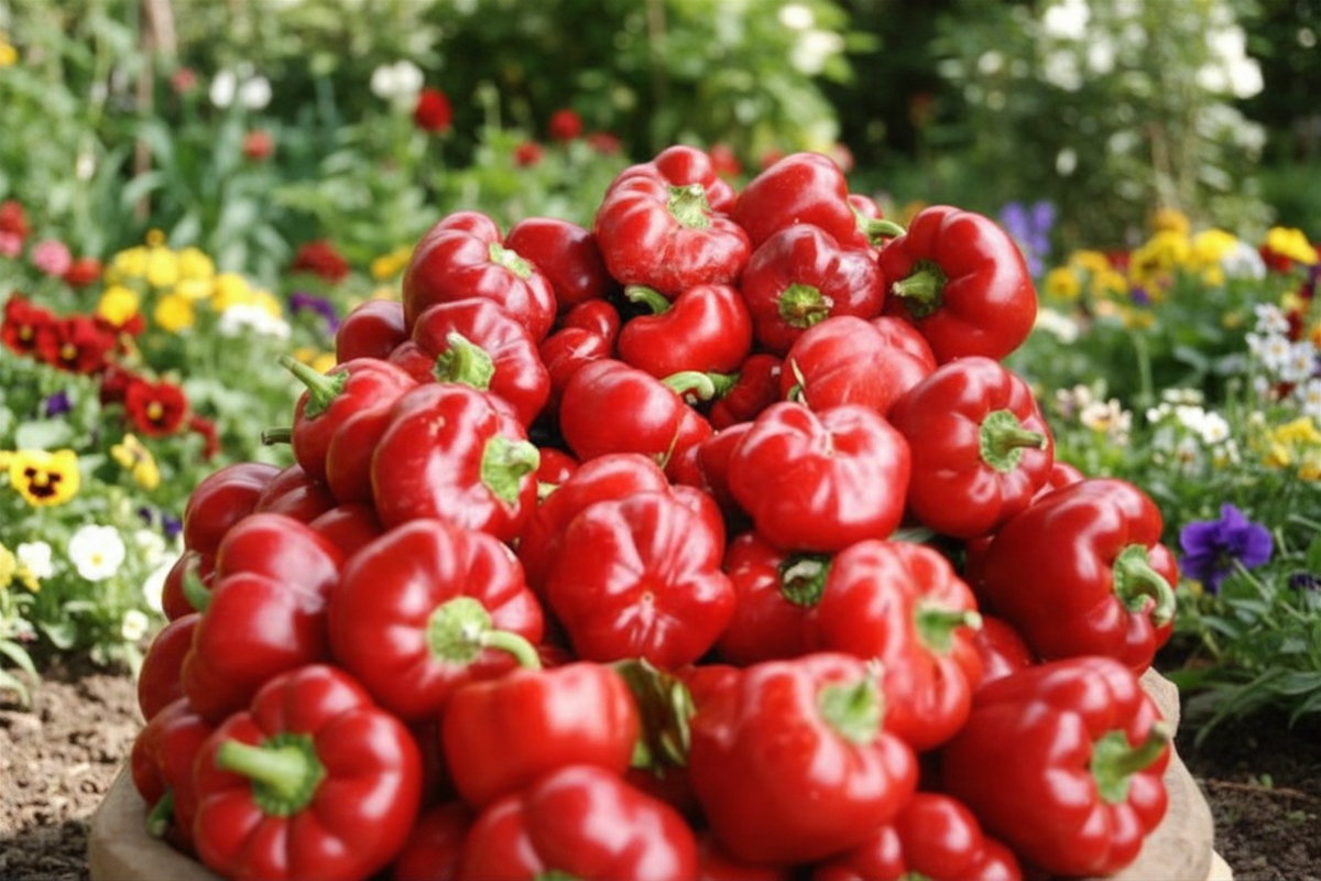 Pimento Sweet Pepper Live Plant, Hybrid, Red Fruit, Capsicum annuum, Vegetable Garden, Container & Raised Bed