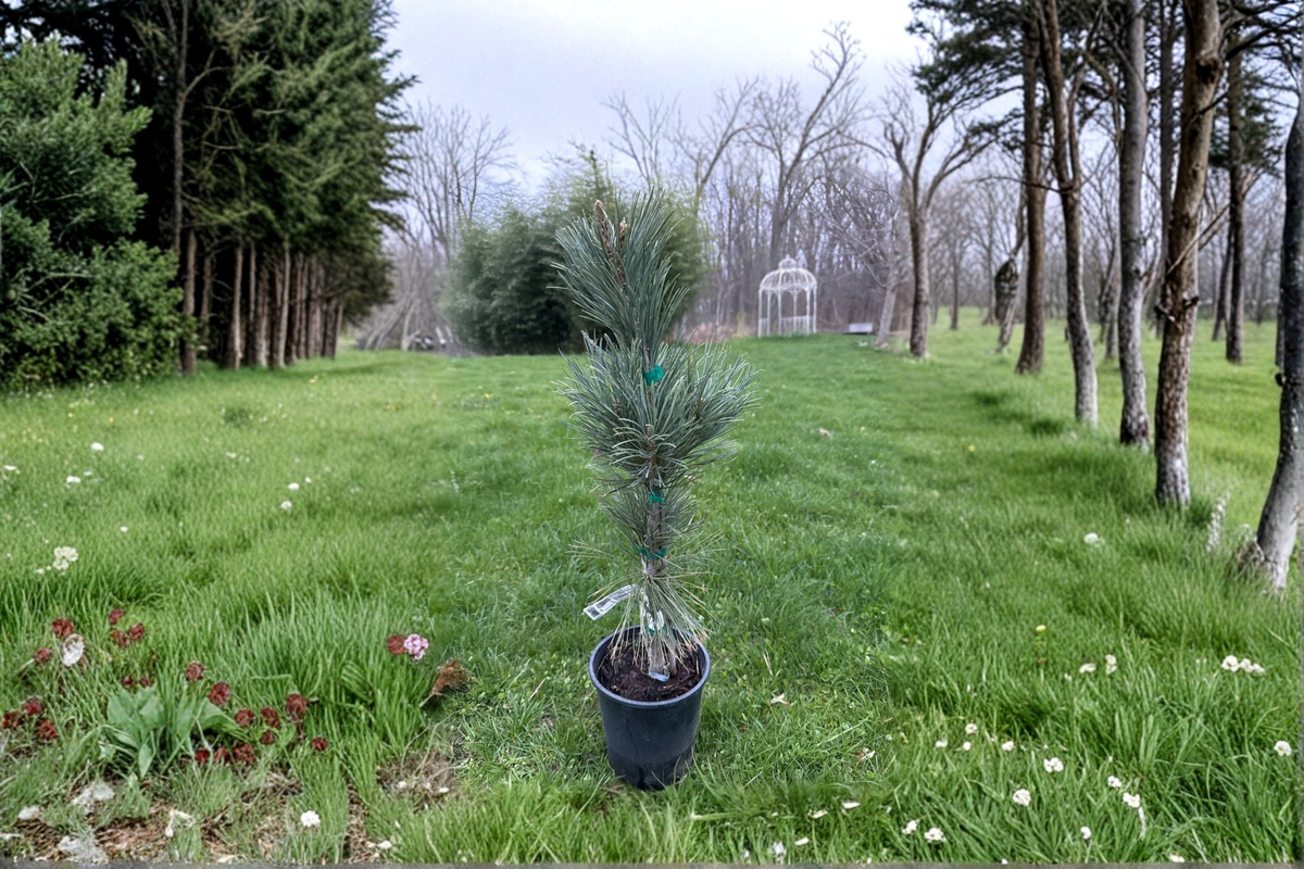 Glauca Reflexa Limber Pine Live Plant – 12 Inch Blue-Green Needles, Evergreen Conifer in 1-Gallon Pot, Ornamental Landscape Tree