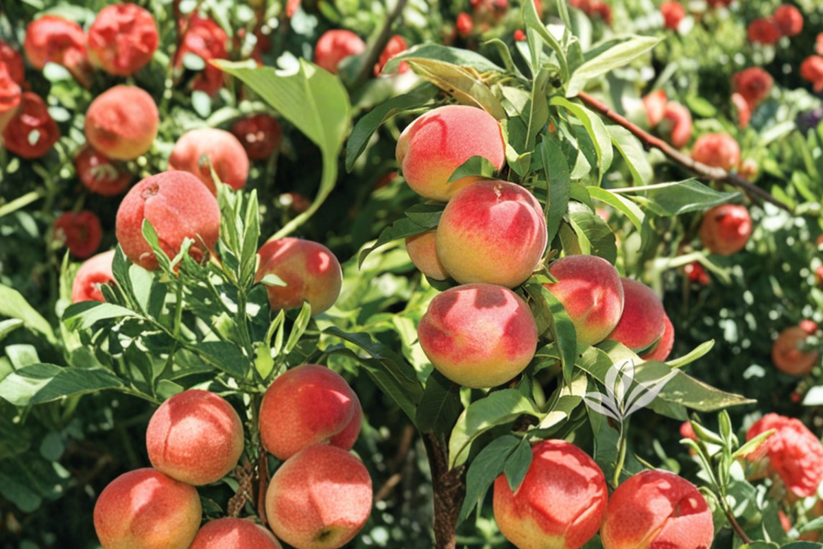 July Prince Peach Tree 4-6 ft Live Fruit Tree for Backyard Garden – Prunus persica, Juicy Yellow-Red Blush