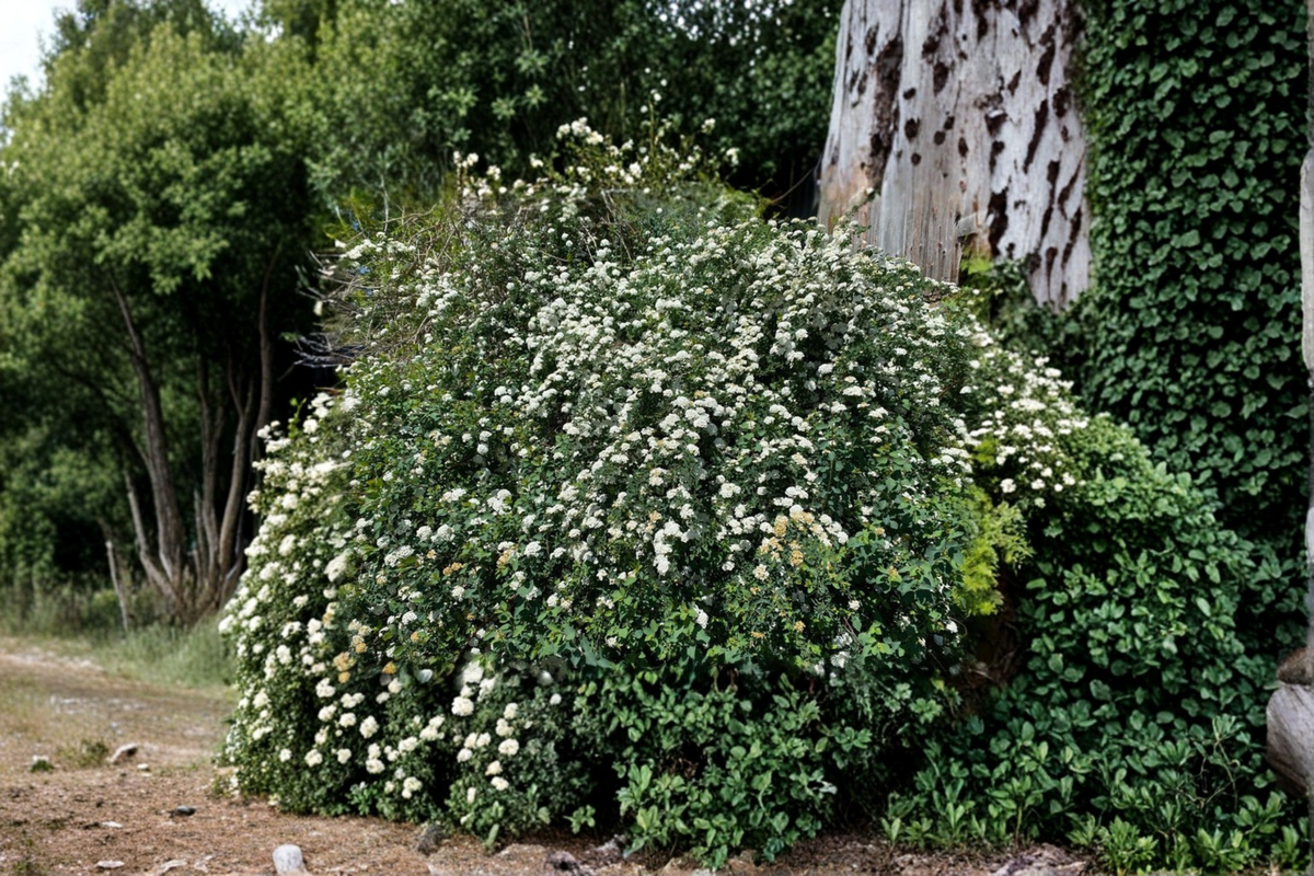 Renaissance Bridal Wreath Spirea Live Plant 4-Inch Pot, White Spring Bloom Shrub, Ornamental Garden Shrub, Spiraea x vanhouttei