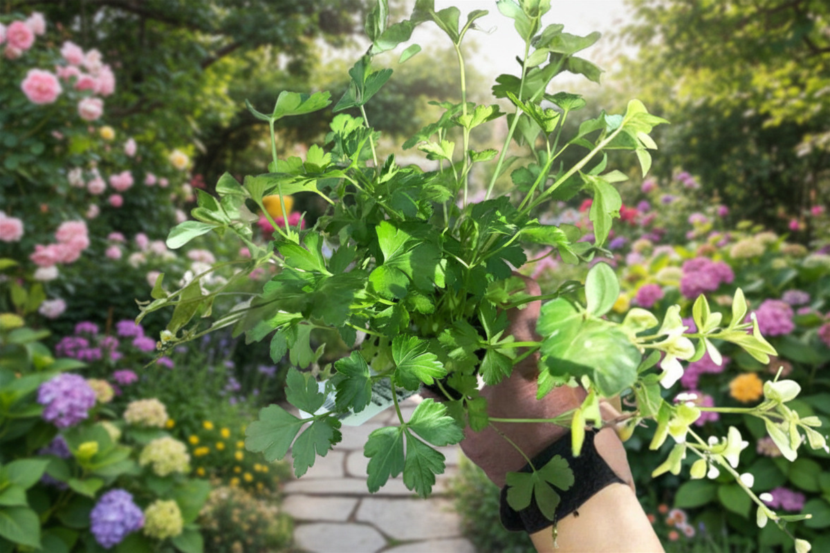 Italian Parsley Live Plants - 2 Rooted Herb Plants for Garden, Container, Herb Garden - Petroselinum Crispum