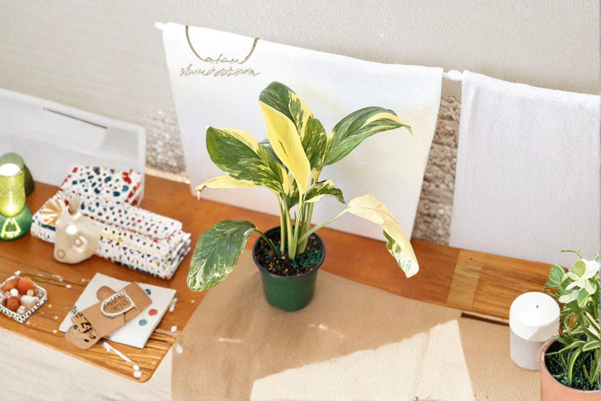 Monstera Lechleriana Albo Live Plant, Variegated Tropical Houseplant, Climbing Foliage, Rare Indoor Greenery, Gift