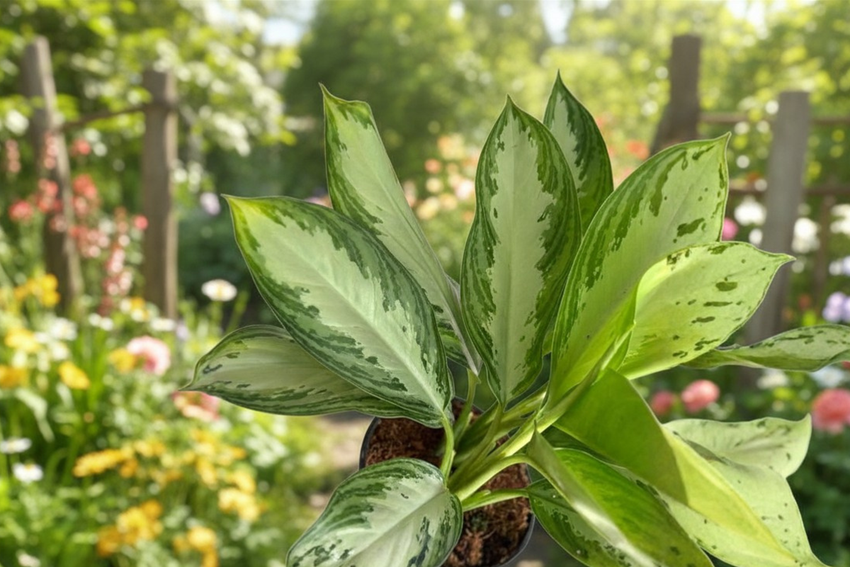 Aglaonema Silver Bay Live Plant, 6-Inch Pot, Chinese Evergreen Indoor Houseplant with Silver Green Foliage