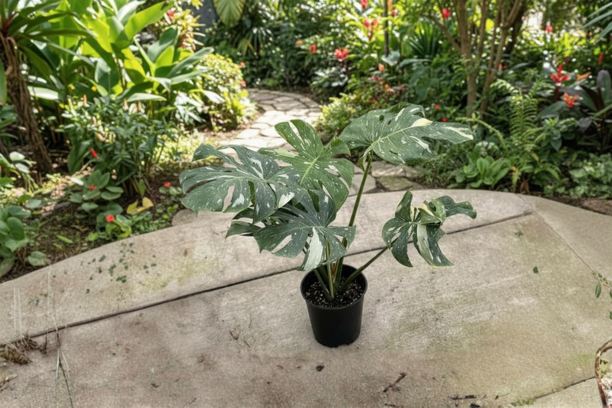 Monstera Thai Constellation Live Plant 2-Inch Pot Variegated Monstera Starter Rooted Houseplant Gift