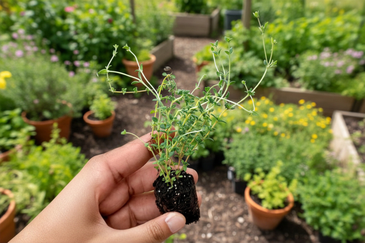 Organic Lavender Thyme Live Plant - 5 Inch Pot, Perennial Herb, Aromatic Foliage, Culinary Herb, Thymus vulgaris