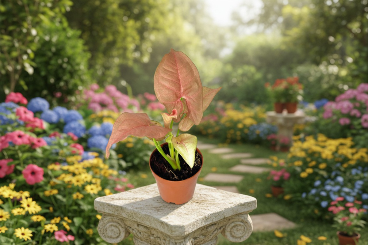 Syngonium Neon Pink Live Plant, 2-Inch Pot, Pink Arrowhead Houseplant, Indoor Tropical Foliage, Rare Syngonium Gift