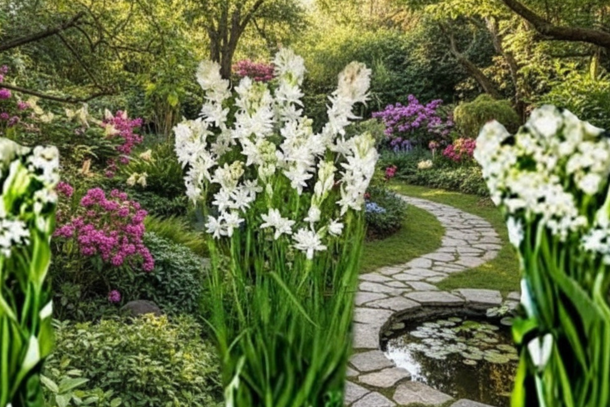 Single Tuberose Bulbs 6 Large White Flowering Bulbs Agave amica Sampangi Garden Bulbs for Planting