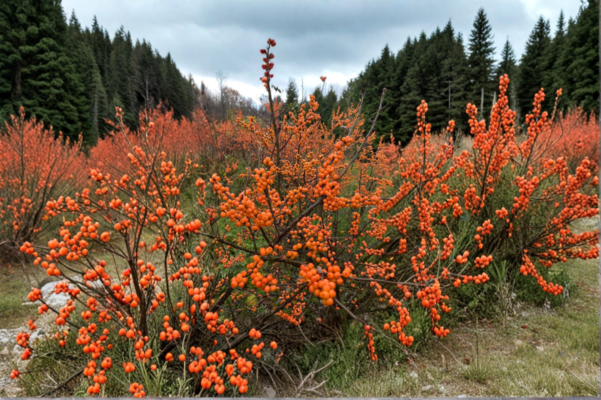Winterberry ‘Winter Gold’ Live Plant – 4-Inch Pot, Orange Berries, Ilex verticillata Shrub for Fall & Winter Garden