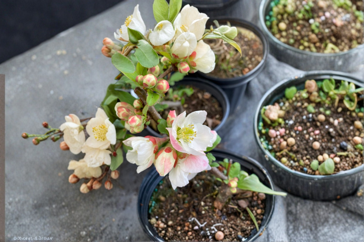 Flowering Quince ‘Toyo Nishiki’ Live Plant – 2 Gallon Deciduous Shrub with Multi-Color Red Pink White Blooms