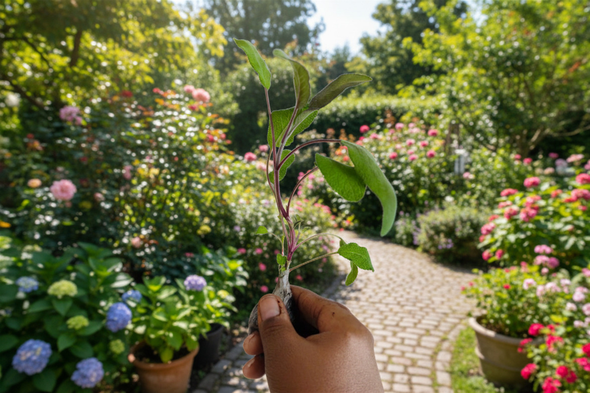 Purple Sage Live Plant, 5-7 Inch Salvia officinalis Herb, Ornamental Foliage, Perennial Garden Plant