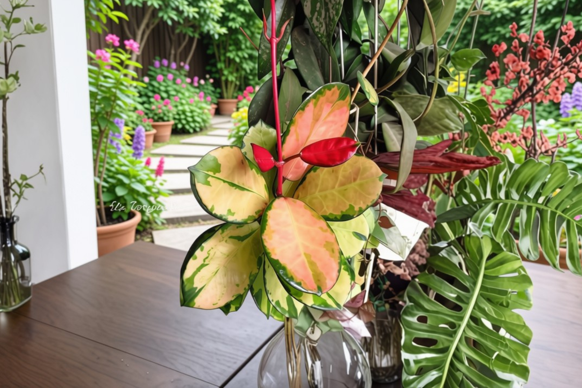 Variegated Hoya Australis Lisa Live Plant in 4-Inch Pot, Tropical Vining Houseplant with Green, Cream & Pink Foliage