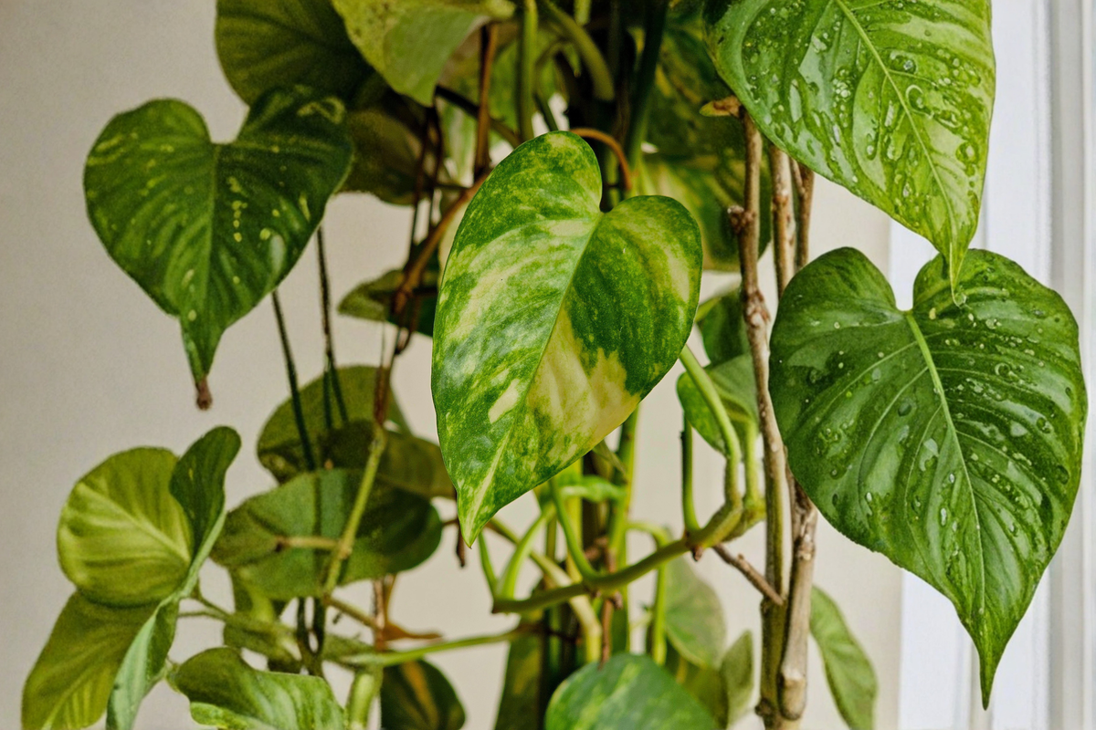 Variegated Giant Golden Pothos Live Rooted Plant in 2.5 Inch Pot, Epipremnum aureum, Indoor Houseplant, Climbing Foliage, Tropical Plant