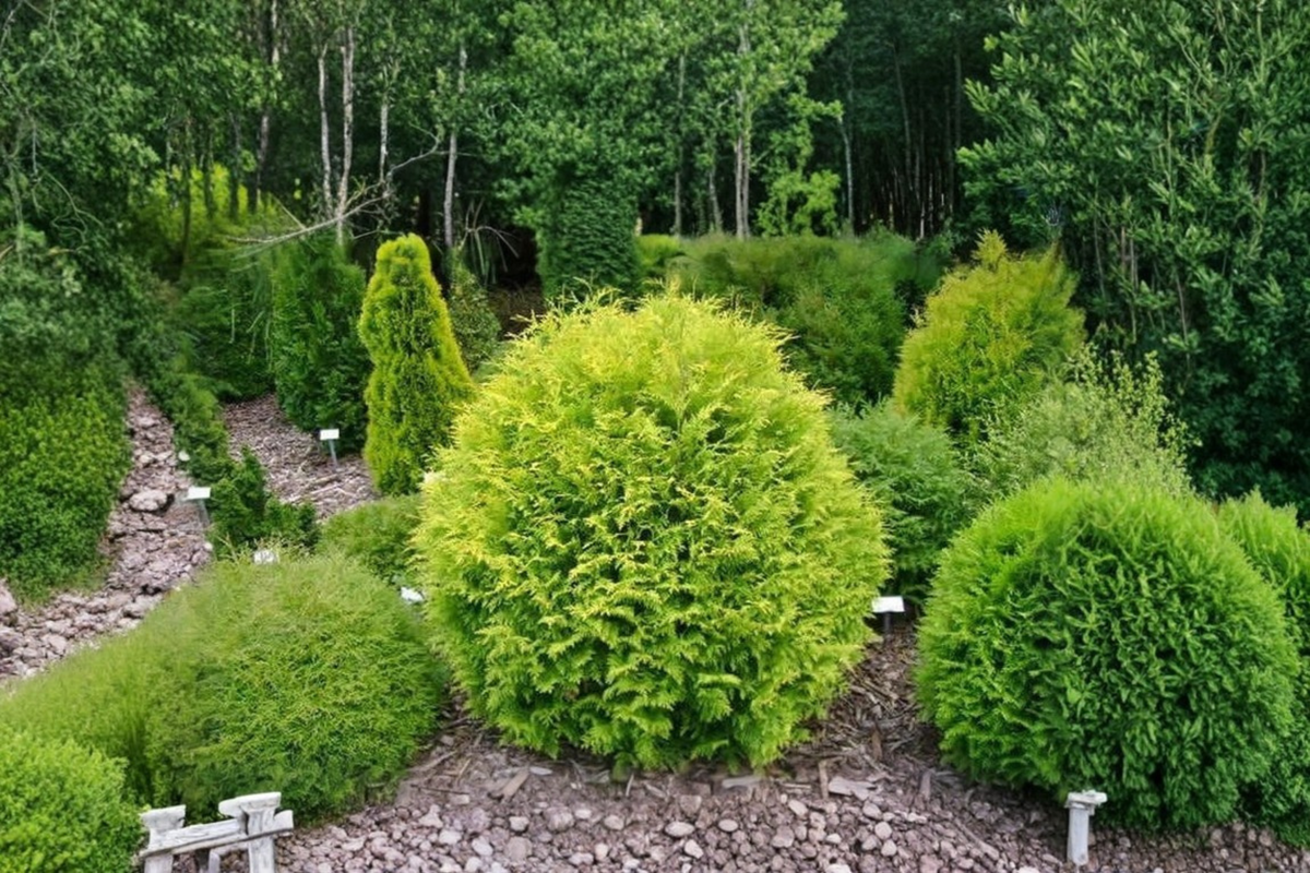 Golden Globe Arborvitae Live Plant 4 Inch Pot Thuja occidentalis Aurea Dwarf Evergreen Shrub Yellow Green