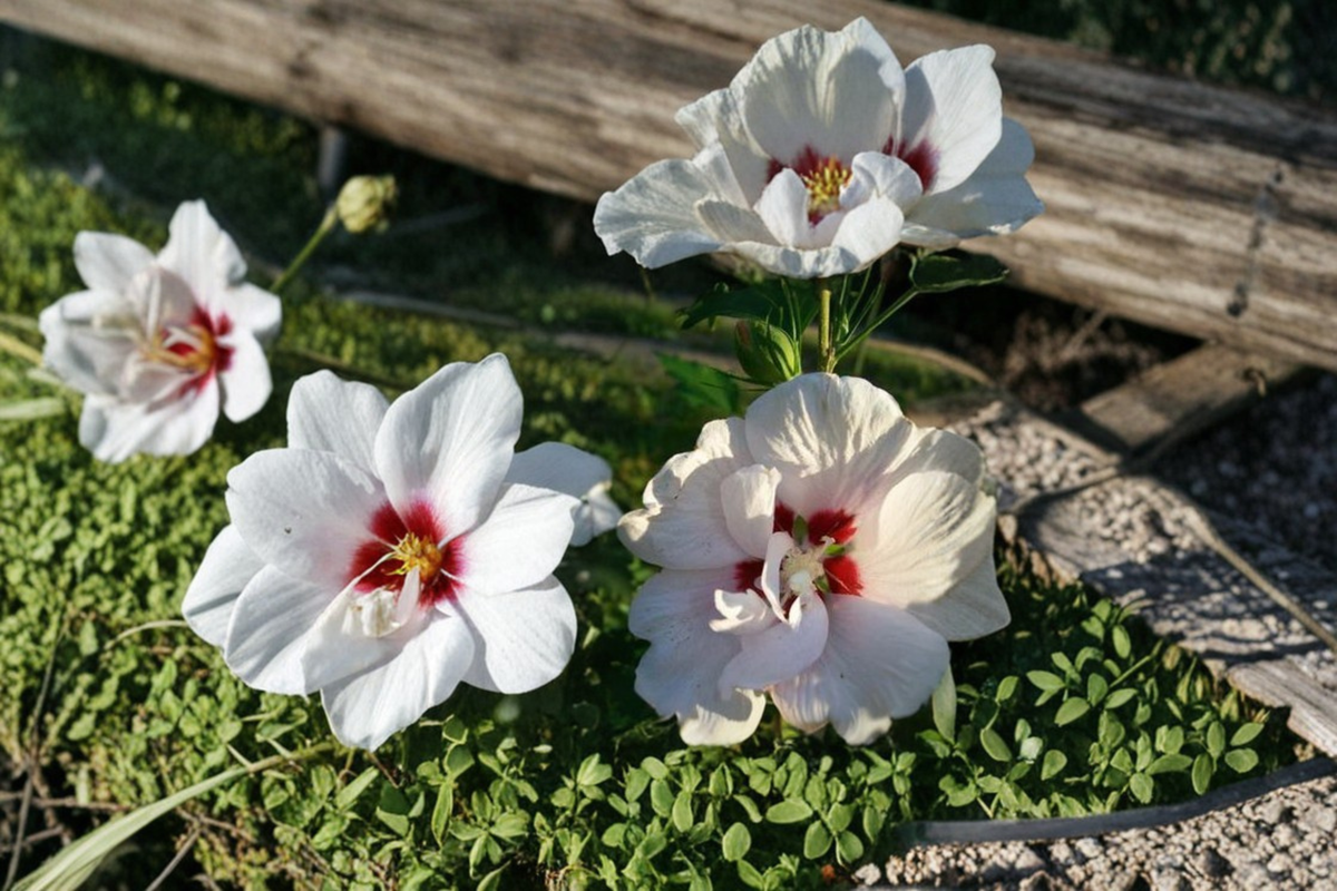 Double White Rose of Sharon Hibiscus Live Plant 1 Gal Flowering Shrub for Garden Borders & Landscaping