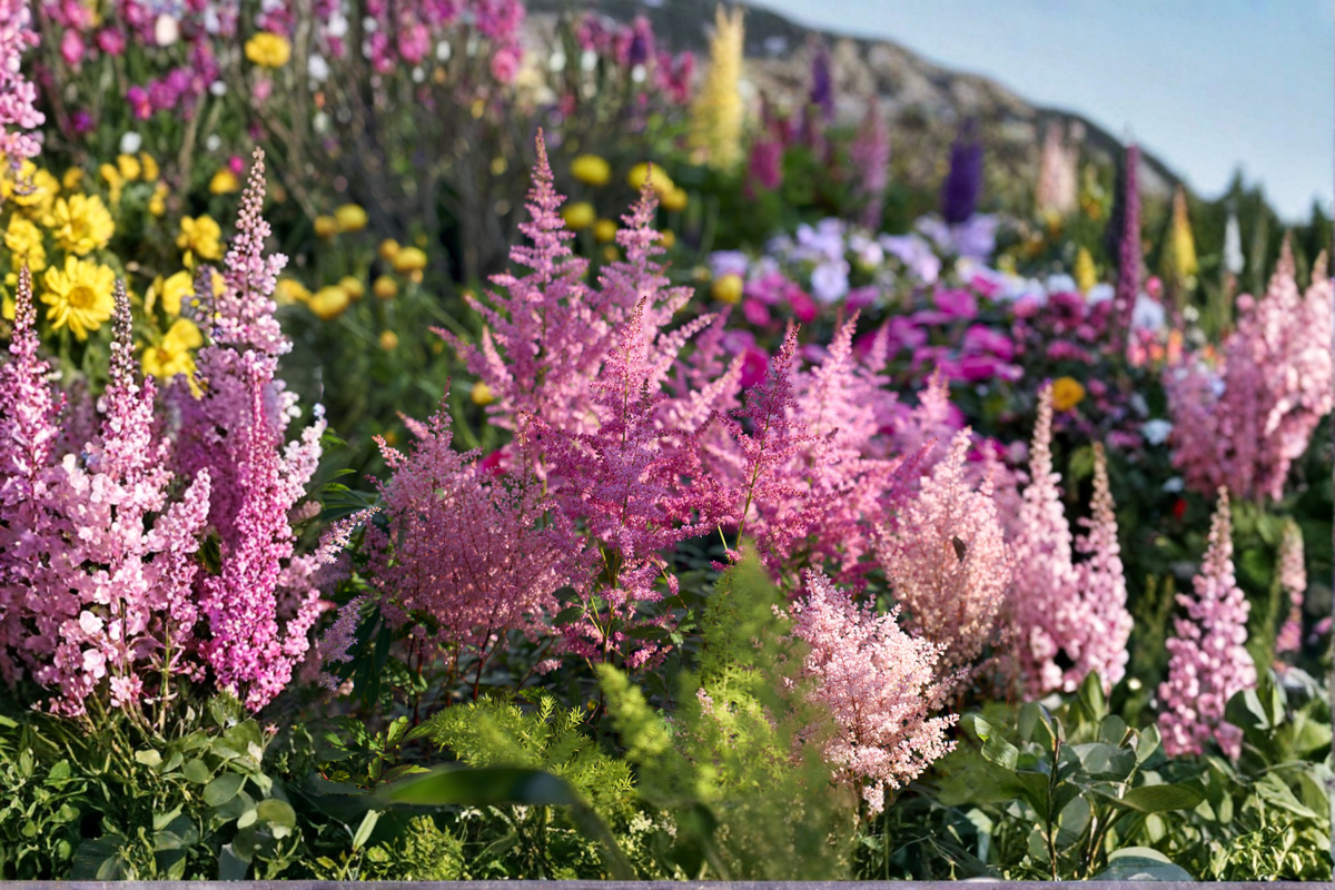 Astilbe Chinensis Maggie Daley Live Plants Set of 3, Pink Flower, Shade Garden Perennials, Well-Rooted Starter Plants, Free Shipping