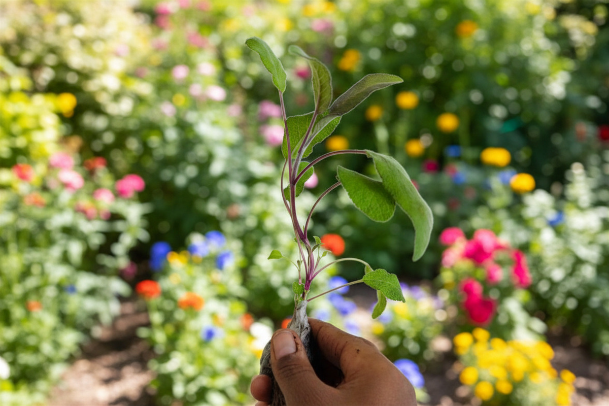 Purple Sage Live Plant, 5-7 Inch Perennial Herb, Salvia officinalis, Purple-Green Foliage, Full Sun, Well-Draining Soil