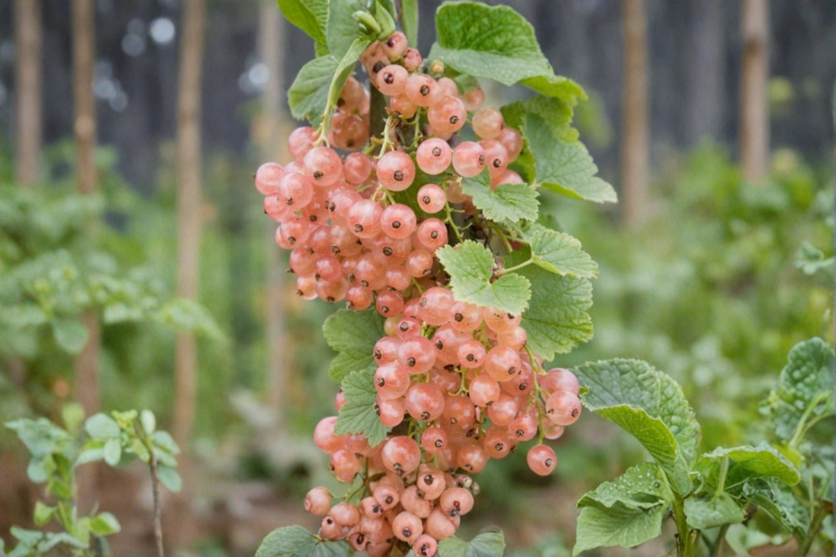 Champagne Pink Currant Plant – 1 Gallon Potted Ribes rubrum 'Champagne Pink' Berry Shrub, 2-3ft Tall, Edible Landscape Ready