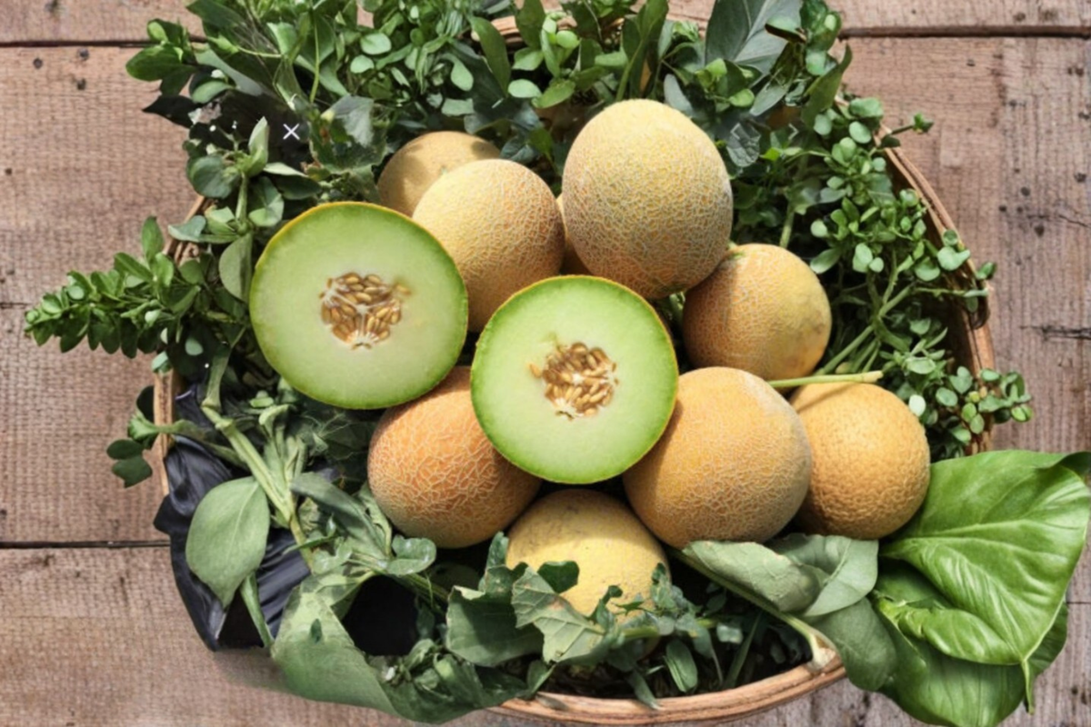 Hami Melon Seeds 20 Pack – Netted Skin Green Flesh Sweet Melon Seeds for Outdoor Garden Planting Cucumis melo