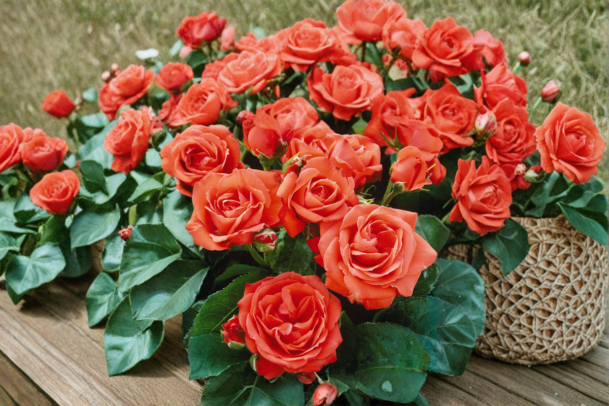 Marina Floribunda Rose 2 Gal Live Plant Salmon Orange Everblooming Bush Garden Shrub Outdoor Rose