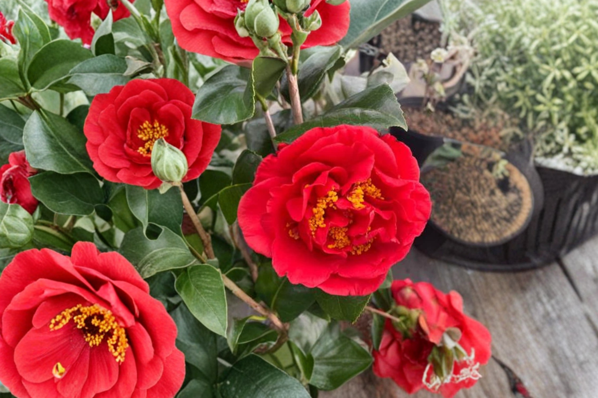 Japanese Camellia ‘Kramer’s Supreme’ 1 Gallon – Red Evergreen Flowering Shrub, Camellia japonica, Shade Garden Plant