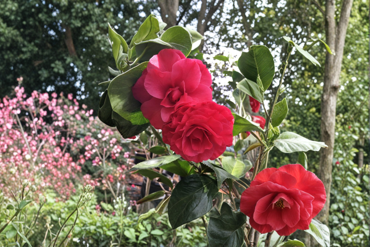 Japanese Camellia ‘Helen Bower’ 1 Gallon Live Plant – Pink Flowering Evergreen Shrub for Shade Gardens