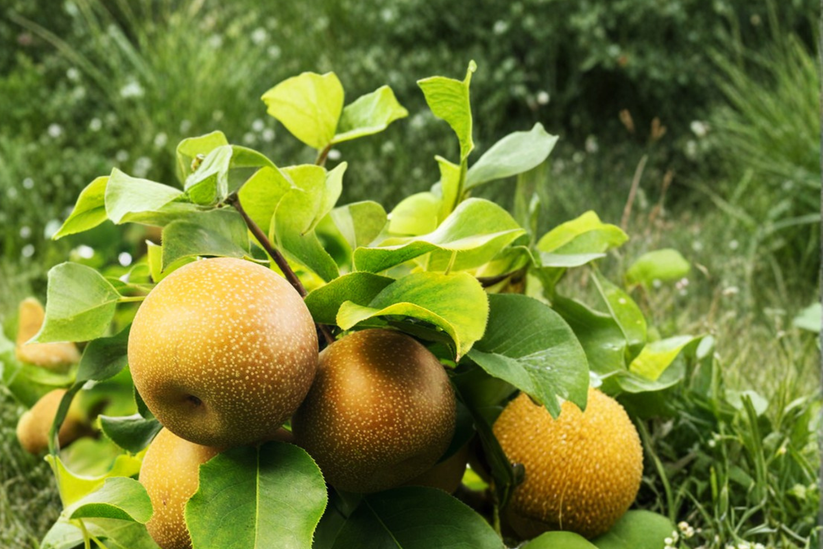 Chojuro Asian Pear Tree 4-6 ft Live Plant for Backyard Orchard, Crisp Fruit, Pyrus pyrifolia