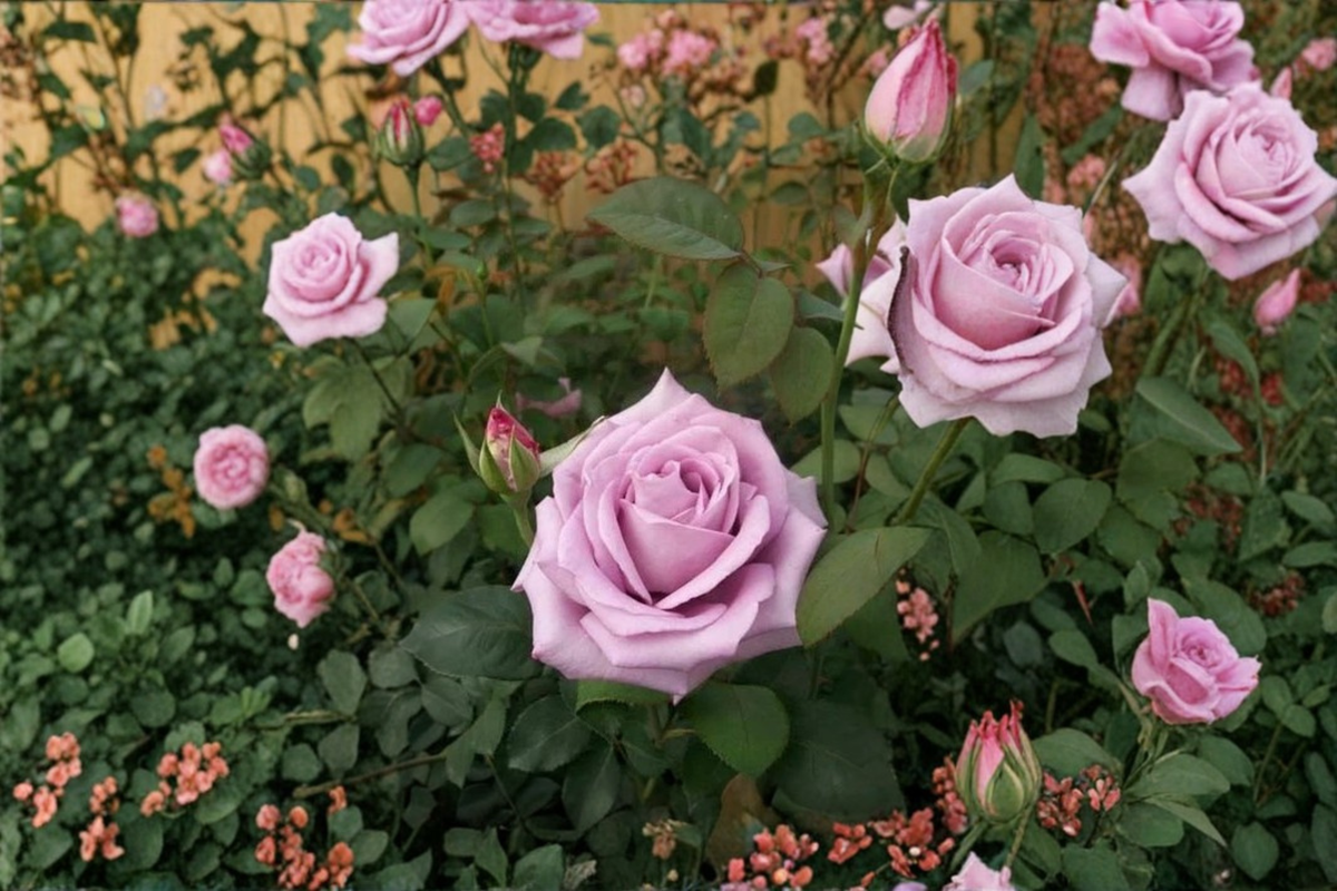 Blue Girl Rose Plant 1-Gallon Hybrid Tea Mauve Lavender Flower Bush for Garden Landscape
