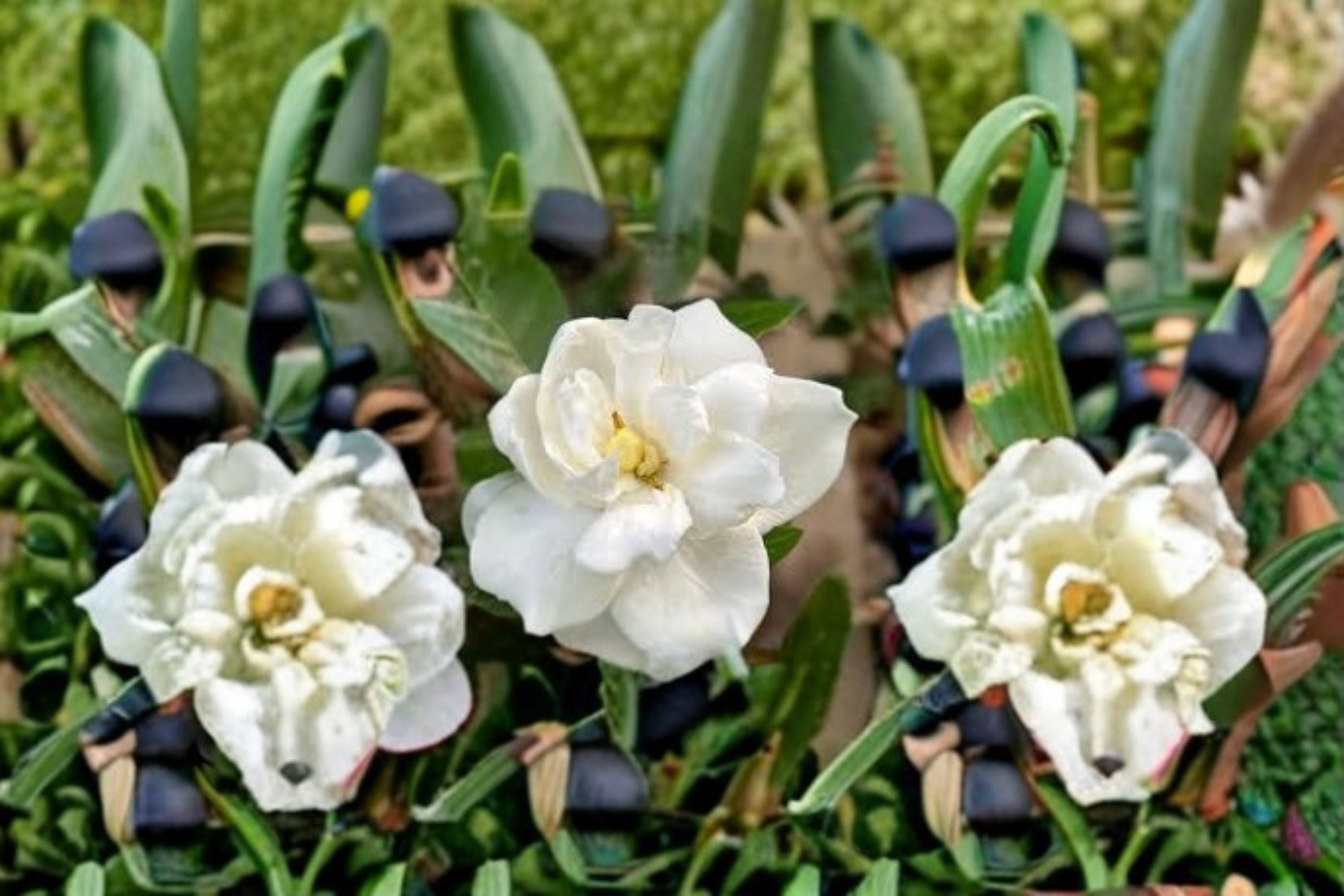 White Gardenia 1 Plant – Gardenia thunbergia Evergreen Shrub with Fragrant White Blooms