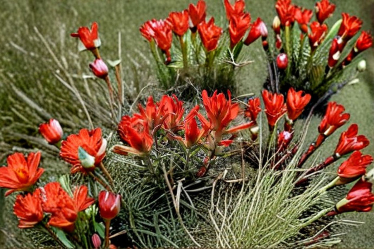 Southwestern Indian Paintbrush Seeds Castilleja integra Red Orange Wildflower Native Garden Seeds, 300 Pack