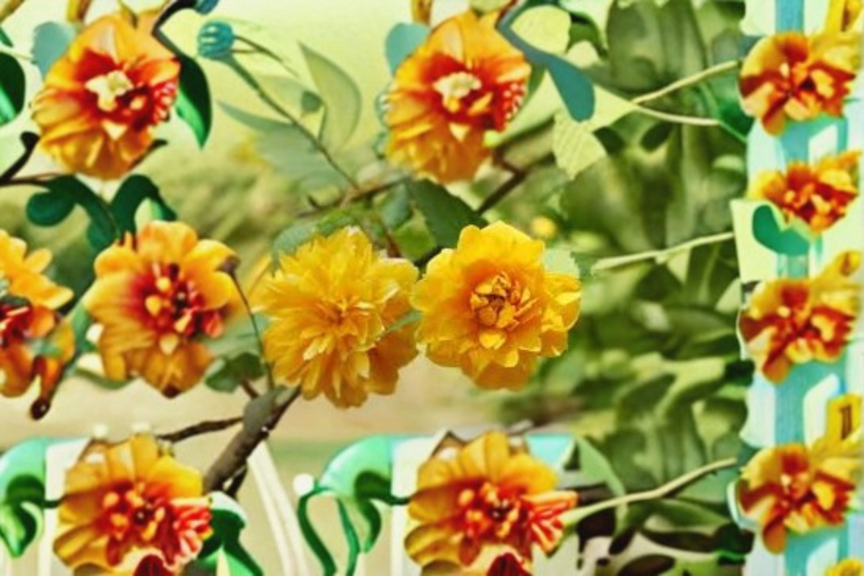 Japanese Rose 8 Cuttings – Kerria japonica Flowering Shrub