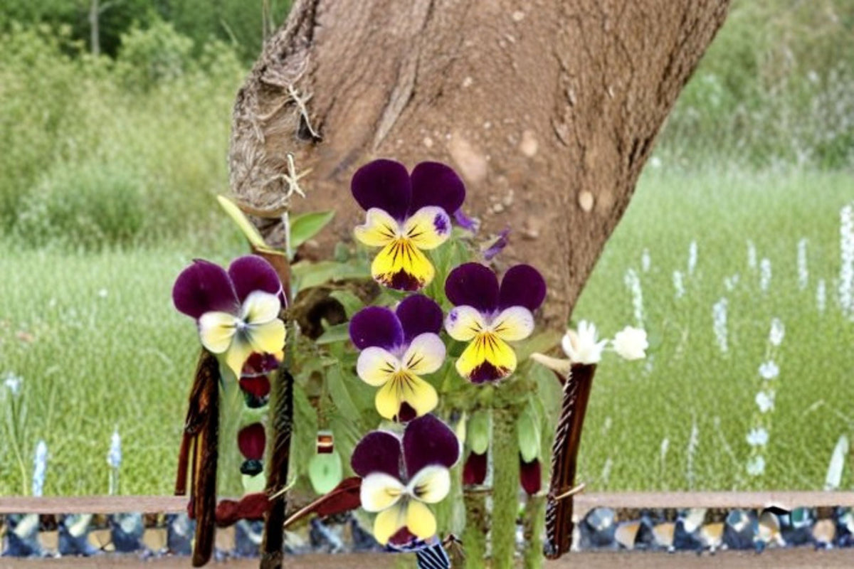 Johnny Jump Up Seeds Viola Tricolor Helen Mount | 100 Pack | Purple Yellow White Flowers | Annual Garden Border & Container Plant