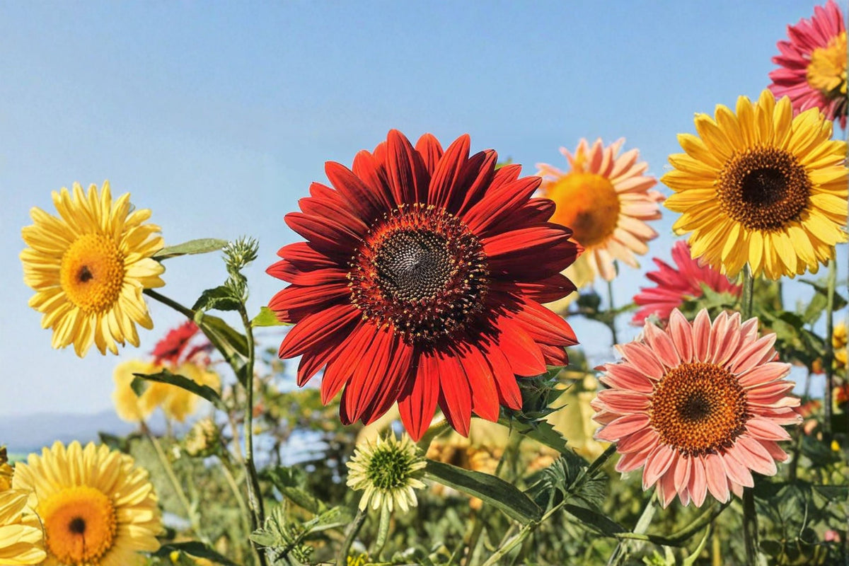 Velvet Queen Sunflower Seeds | Deep Red Burgundy Blooms | Helianthus annuus | Tall Garden Annual Plant | Pollinator Friendly