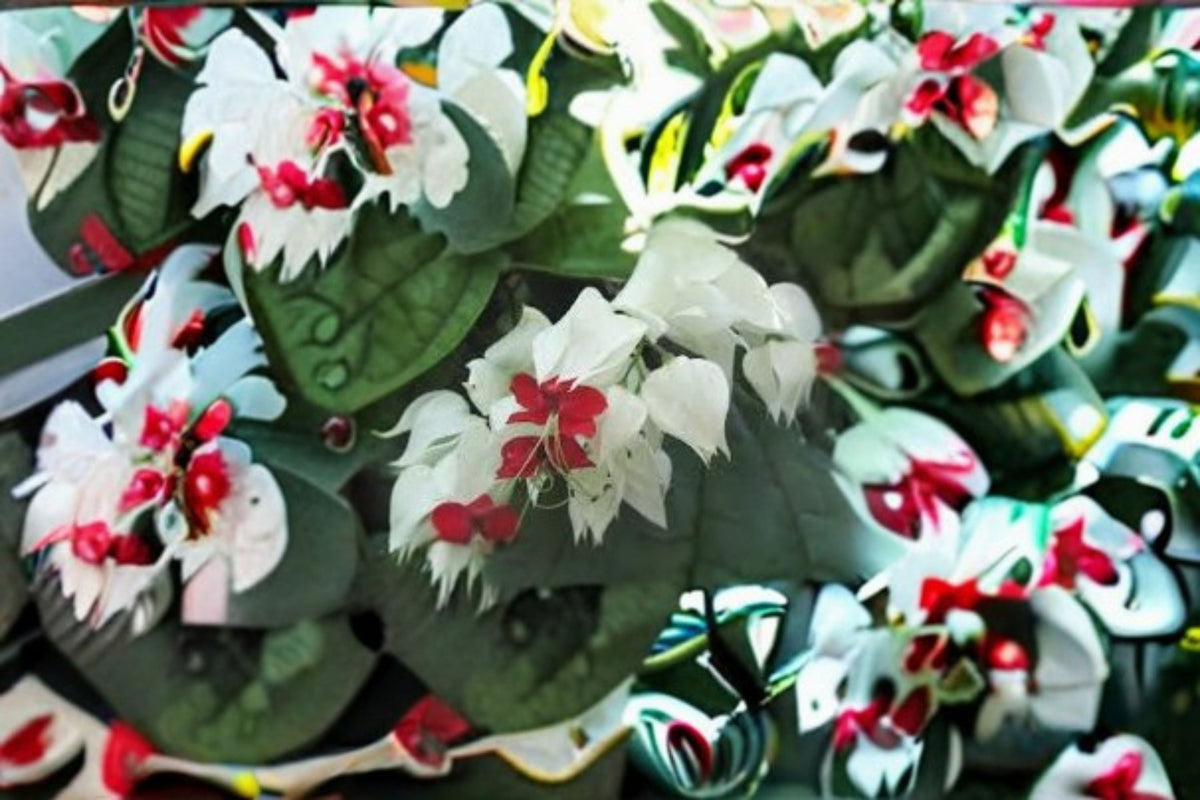 White Bleeding Heart Vine Live Plant – Clerodendrum thomsoniae White Form