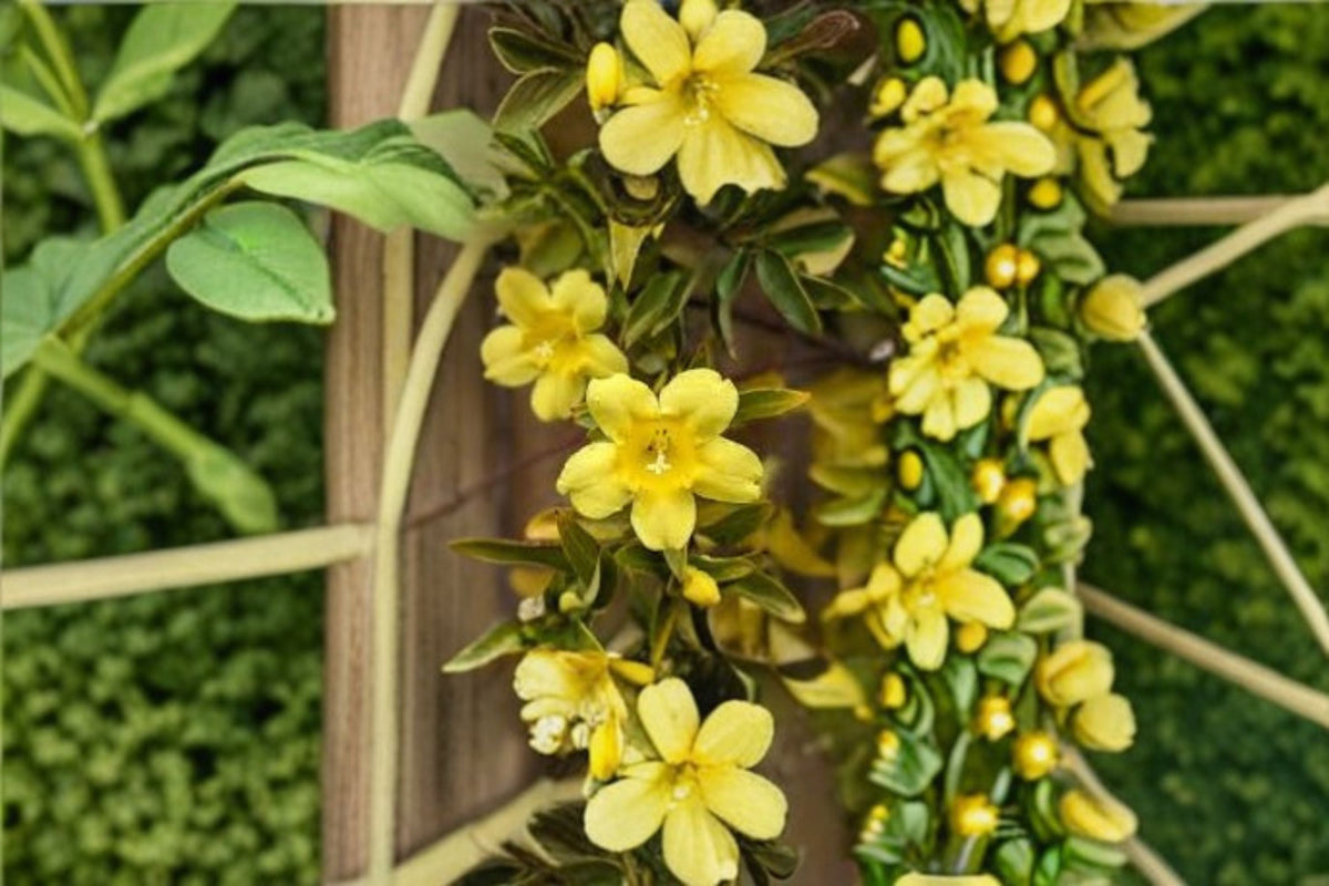 Carolina Jasmine Live Plant – Yellow Fragrant Climbing Vine for Trellises & Gardens