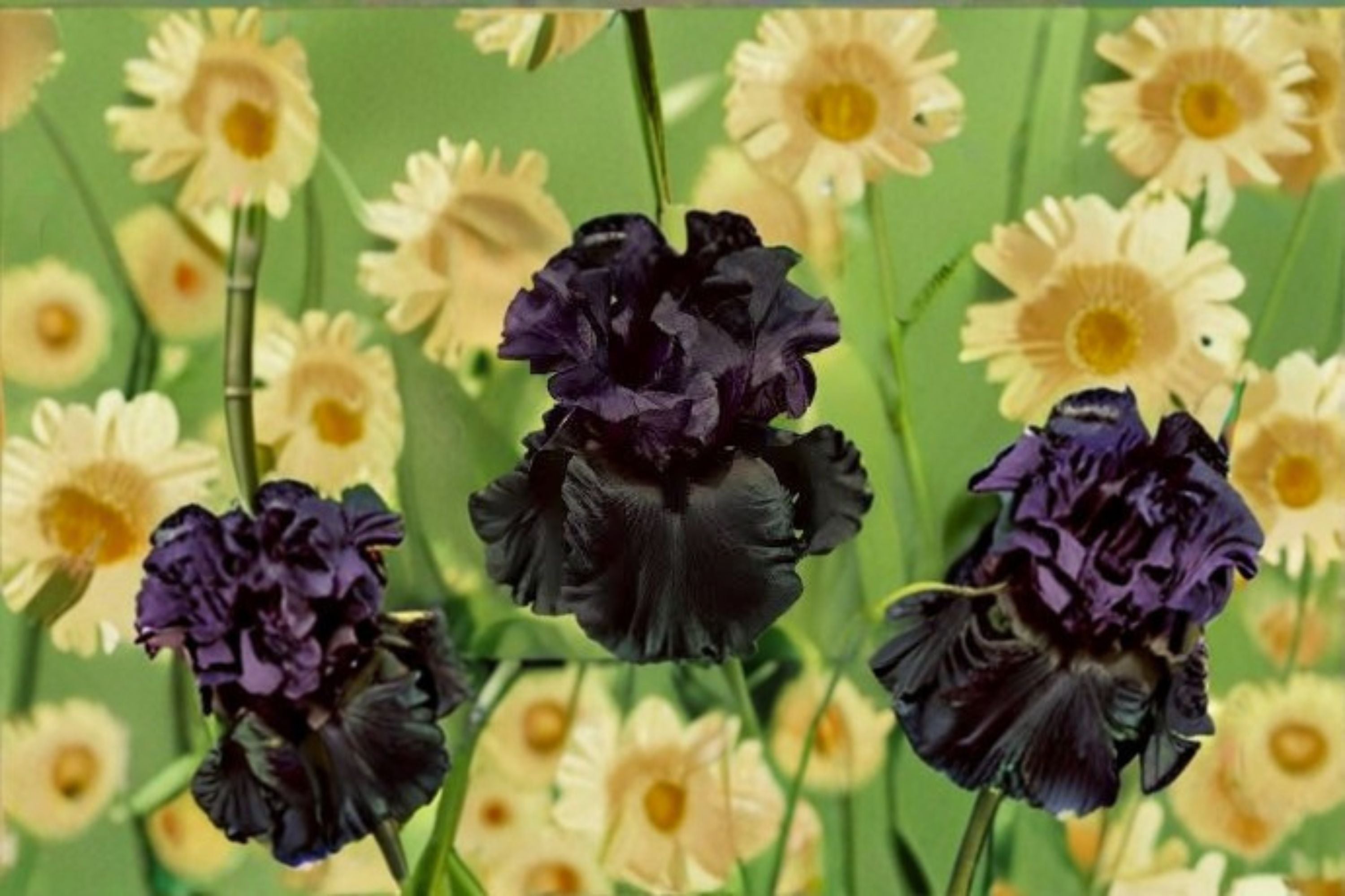 Raven Girl Iris Live Plant – Black Bearded Iris Perennial, Tall Garden Accent