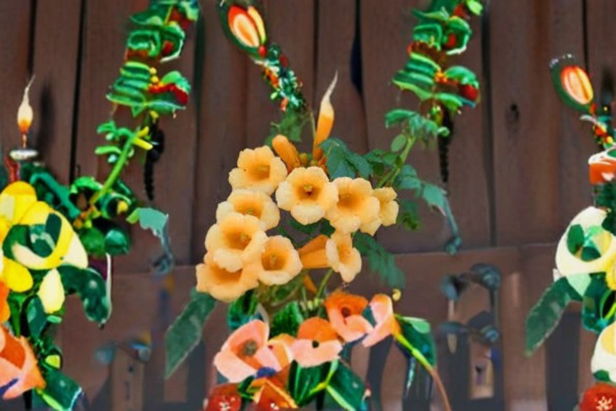 Yellow Trumpet Vine Seeds, Climbing Flower Vine, Campsis radicans ‘Flava’, Garden Planting, 20 Seeds