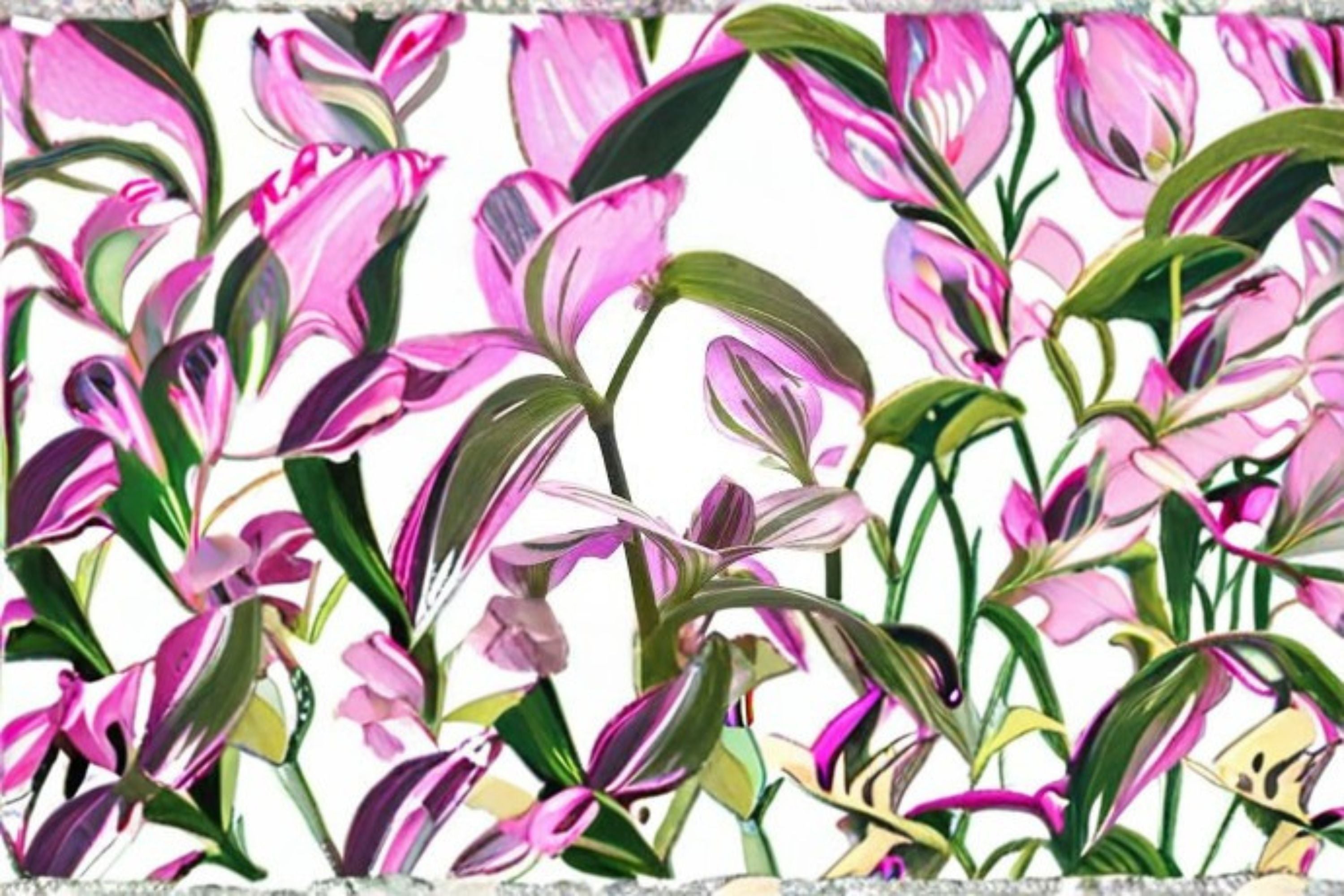 2 Tradescantia Nanouk Live Plants in 2 Inch Pots – Pink Variegated Indoor Houseplants